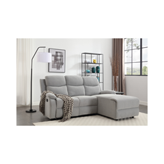 Right Recliner Corner Sofa - Grey