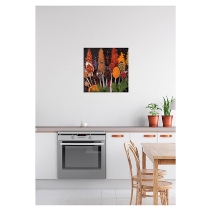 Spoons Spices Fine Art Print on Safety Glass 60X60 cm
