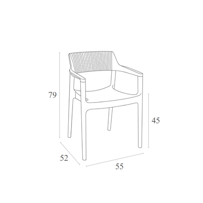 Modern Stackable Plastic Armchair – Taupe