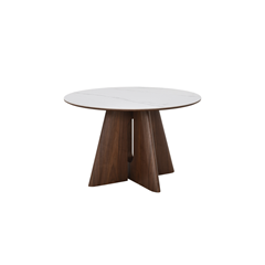 Dining Table – Matt White Marble & Walnut Veneer 160x90