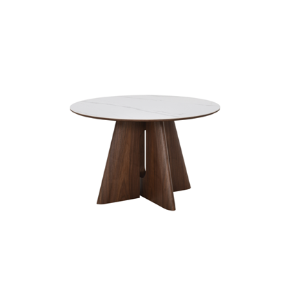Dining Table – Matt White Marble & Walnut Veneer 160x90