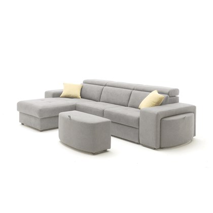 2-Seater Sofa Bed with CHL Left - Silver (BRI 018)