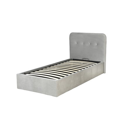 Upholstery Bed with Gas Lift – Light Grey