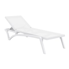 White 5-Position Reclining Sun Lounger