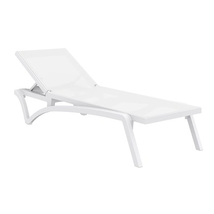 White 5-Position Reclining Sun Lounger