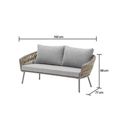 Aluminium  Rope Sofa 4Pcs Set With Table