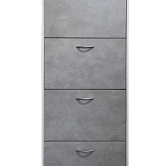 Shoe Rack 4 Doors In Cement White Melamine