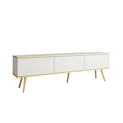 TV Unit MDF with Gold Legs – White