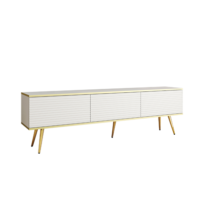 TV Unit MDF with Gold Legs – White