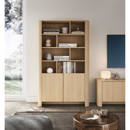 Bookshelf – 4 Shelves & 2 Doors – Oak