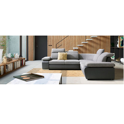 Cor Sofabed with Chaise Right – 281cm & Dark Grey