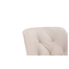 Swivel Dining Chair – Leather & Fabric Light Grey
