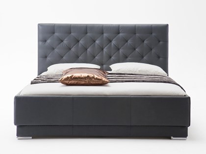 Black Faux Leather Bed 180x200cm