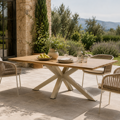 Aluminium Dining Table 220x102–Matt Camel