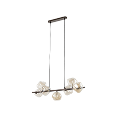 Sculptural Glass and Metal Hanging Lamp 7L - G9