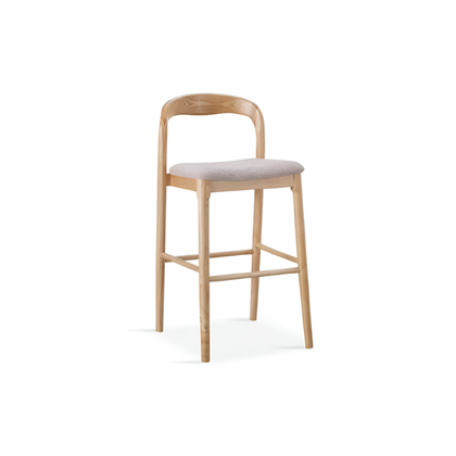 V Bar Chair – Fabric & White Wax Wood Frame