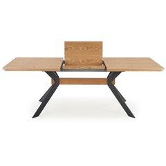 Extendable Dining Table -Natural Oak and  Black
