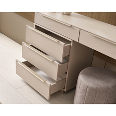 Bedroom Set 200x180cm - Cream & Dark Walnut