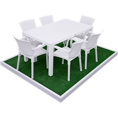 Rattan Chair with Plastic Legs White