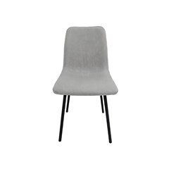 Chair Fabric Black Metal Legs - Grey