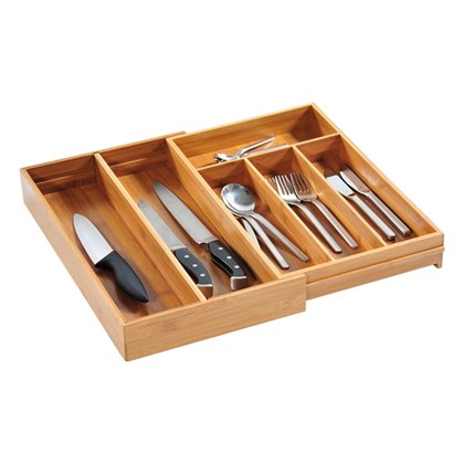 Cutlery Tray Extendable Bamboo Wood