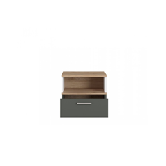 Bedside Table 1S – White/Oak/Grey Graphite