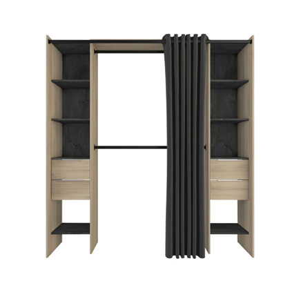 Extendable Wardrobe 115/190 cm – Kronberg Oak & Black