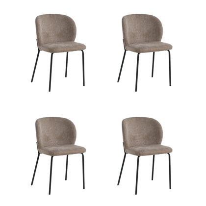 Set of 4 Dining Chair Belfast Brown