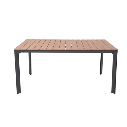 Aluminium D-Grey Table With Polywood Plus 6 Armchairs Set