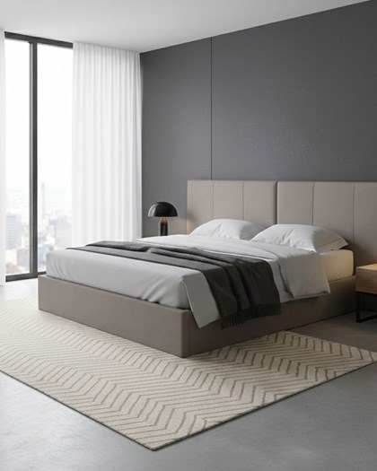 Upholstery Bed with Gas Lift 180x200 cm - Warm Grey