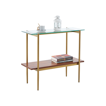Side Table MDF – Natural & Gold