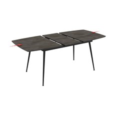 Dining Table Extendable 145-185x90x75cm - Iron Matt