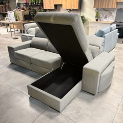 2-Seater Sofa Bed with CHL Left - Silver (BRI 018)