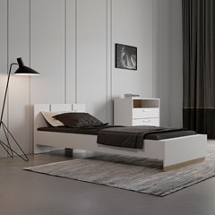 Bed 90x190/200 – White & Kronberg Oak