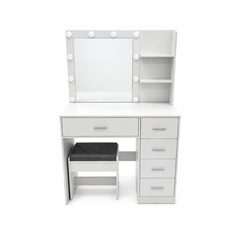 Dresser with Melamine LED Lighting 90x137 – White