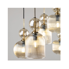 Sophia Cognac Hanging Lamp – Amber & Black/Gold