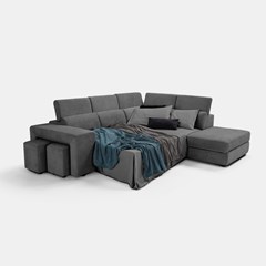 L-Shaped Sofa Bed 2-Seater With Corner Right 00296-R28