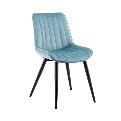 Velvet Covered Seat with Black Metal Legs