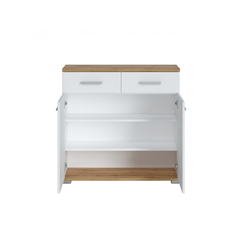 Sideboard 2 Doors 2 Shelves – Alpine White & Wotan Oak