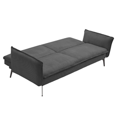 2-seater Sofa Bed Dark Grey Metal Leg