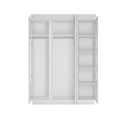 3D Wardrobe – White Alpin & White High Gloss