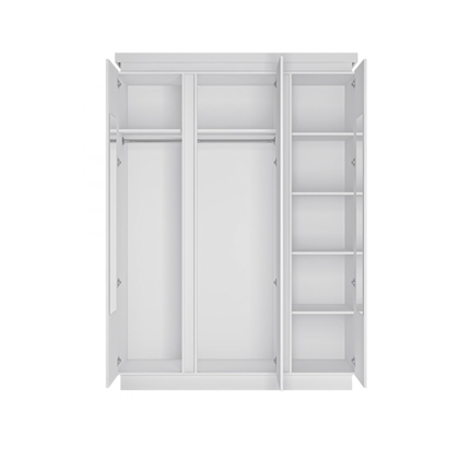 3D Wardrobe – White Alpin & White High Gloss
