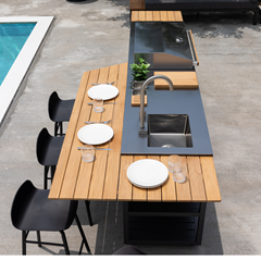 Outdoor Kitchen Unit With Grill