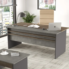 Office Desk Vista Concrete Black