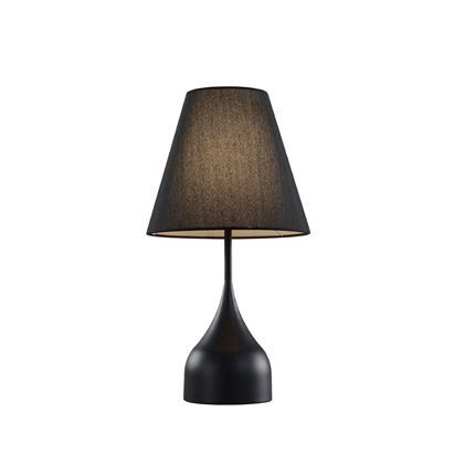 Geometric Black Table Lamp – Fabric Shade