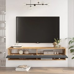 Hanging Tv Cabinet - Atlantic Pine & Anthracite