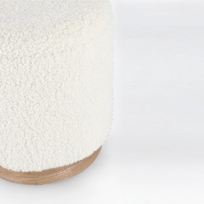 Zoya Set of 2 Teddy White Storage Poufs