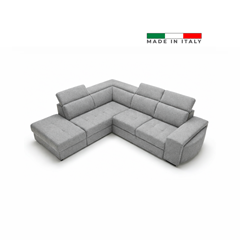 Corner Sofa 2-Seater Lateral with Pull-Out Bed & Left Angular Storage – Grey