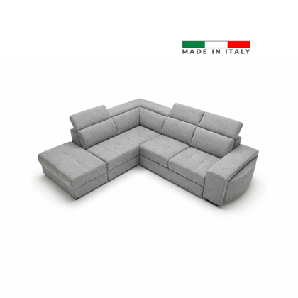 Corner Sofa 2-Seater Lateral with Pull-Out Bed & Left Angular Storage – Grey