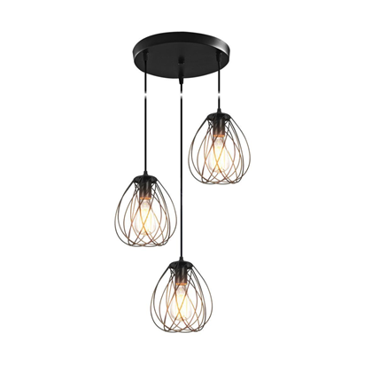 Pendant Metal Decorative Cage 3xE27 Black